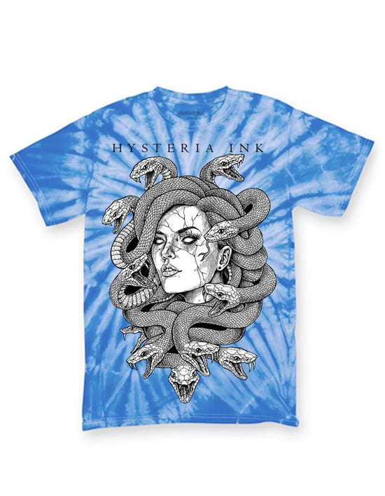 T-shirt Tie Dye Hysteria Ink Medusa Ink Bleu Ciel