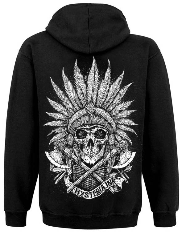 Sweat Zip Unisex Hysteria Ink Indian Skull