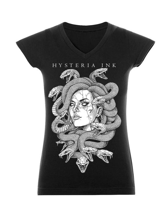 T-shirt femme Col V Hysteria Ink Medusa Ink