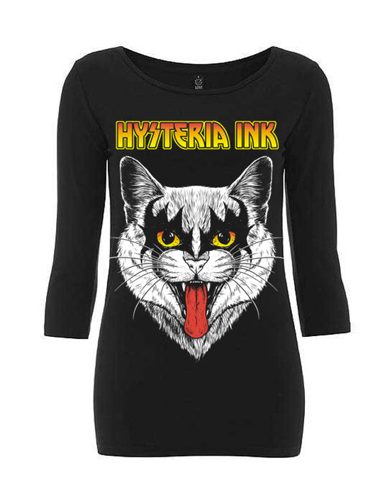 T-shirt Femme Manche 3/4 Hysteria Ink Bio Cat Ink