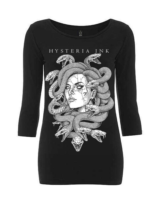 T-shirt Femme Manche 3/4 Hysteria Ink Bio Medusa Ink