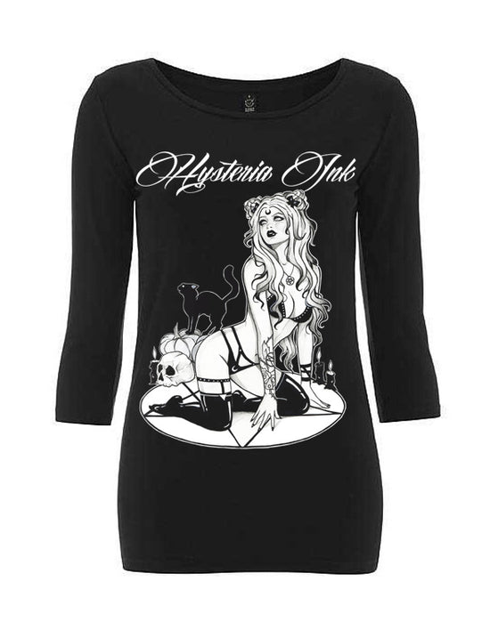 T-shirt Femme Manche 3/4 Hysteria Ink Bio Diablesse Ink