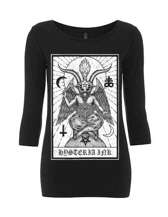 T-shirt Femme Manche 3/4 femme Hysteria Ink Bio Baphomet Ink