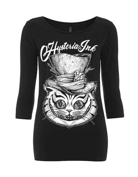 T-shirt Femme Manche 3/4 Hysteria Ink Bio Cat Hat