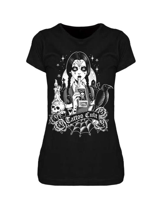 T-shirt femme Tattoo Cult Wednesday "Booze"