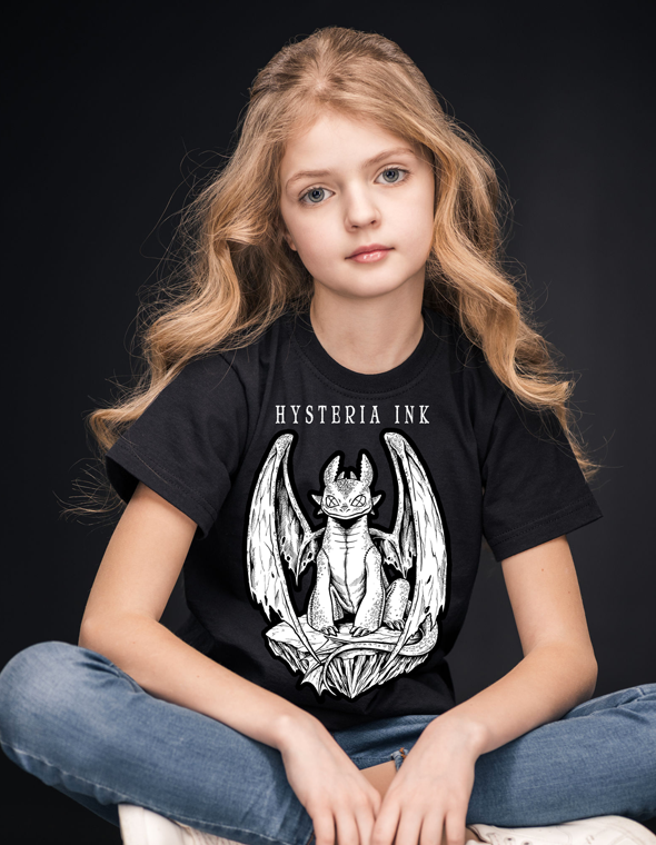 T-shirt enfant Hysteria Ink Dragon Ink  Noir