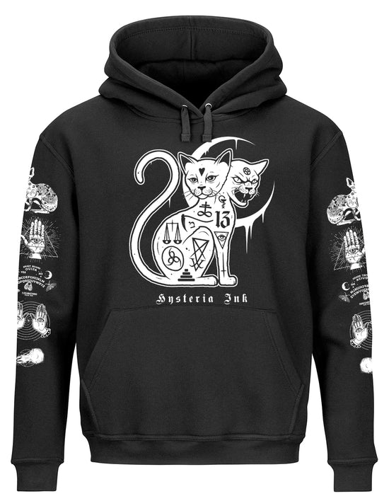 Sweat Capuche Occult Impressions Manche Hysteria Ink  Two Head Cat InK