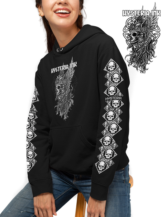 Sweat unisexe manches imprimées Hysteria Ink  Helmet viking ink