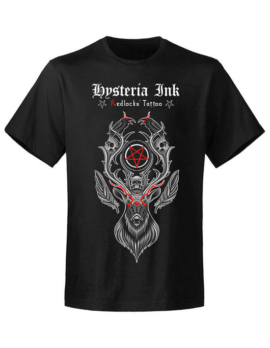 T-shirt unisexe Hysteria Ink X Pentagram Redlocks' Tattoo Deer Ink