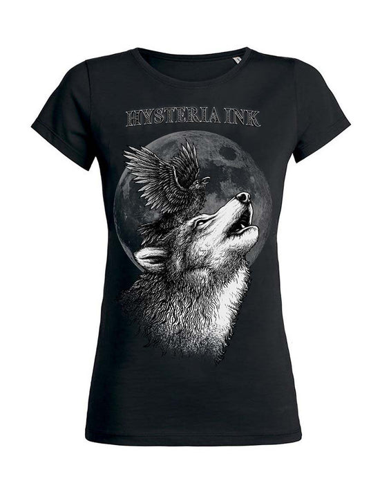 T-shirt femme Wants Hysteria Ink  The Crow and The Wolf Ink