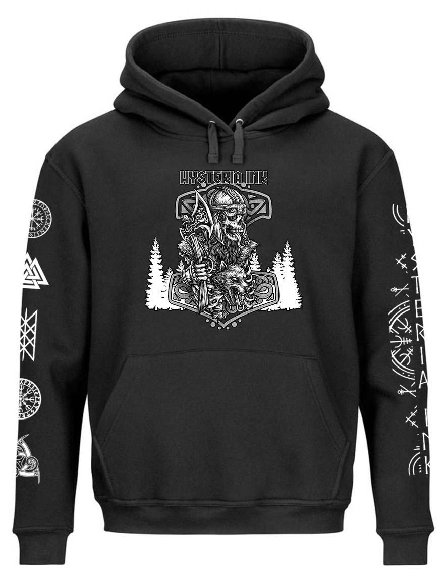 Sweat Capuche Unisexe Hysteria Ink viking skull ink Nordic